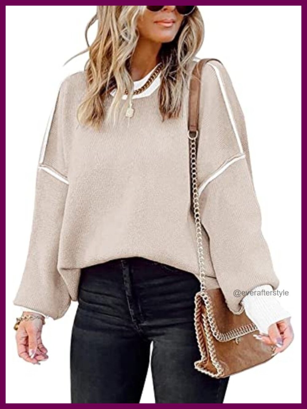 Oversized Batwing Long Sleeve Knit Tunic Sweater Pullover Women's